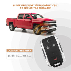 Silverado Sierra 2014-2020 Canyon Colorado 2015-2021 Key Fob Replacement FCC ID: M3N-32337100 Part#13577770/13580082 C4RG