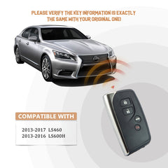 Smart Key Fob Replacement for 2013-2017 Lexus LS460 LS600H with FCC ID:HYQ14ACX 5290 L4RG(5)