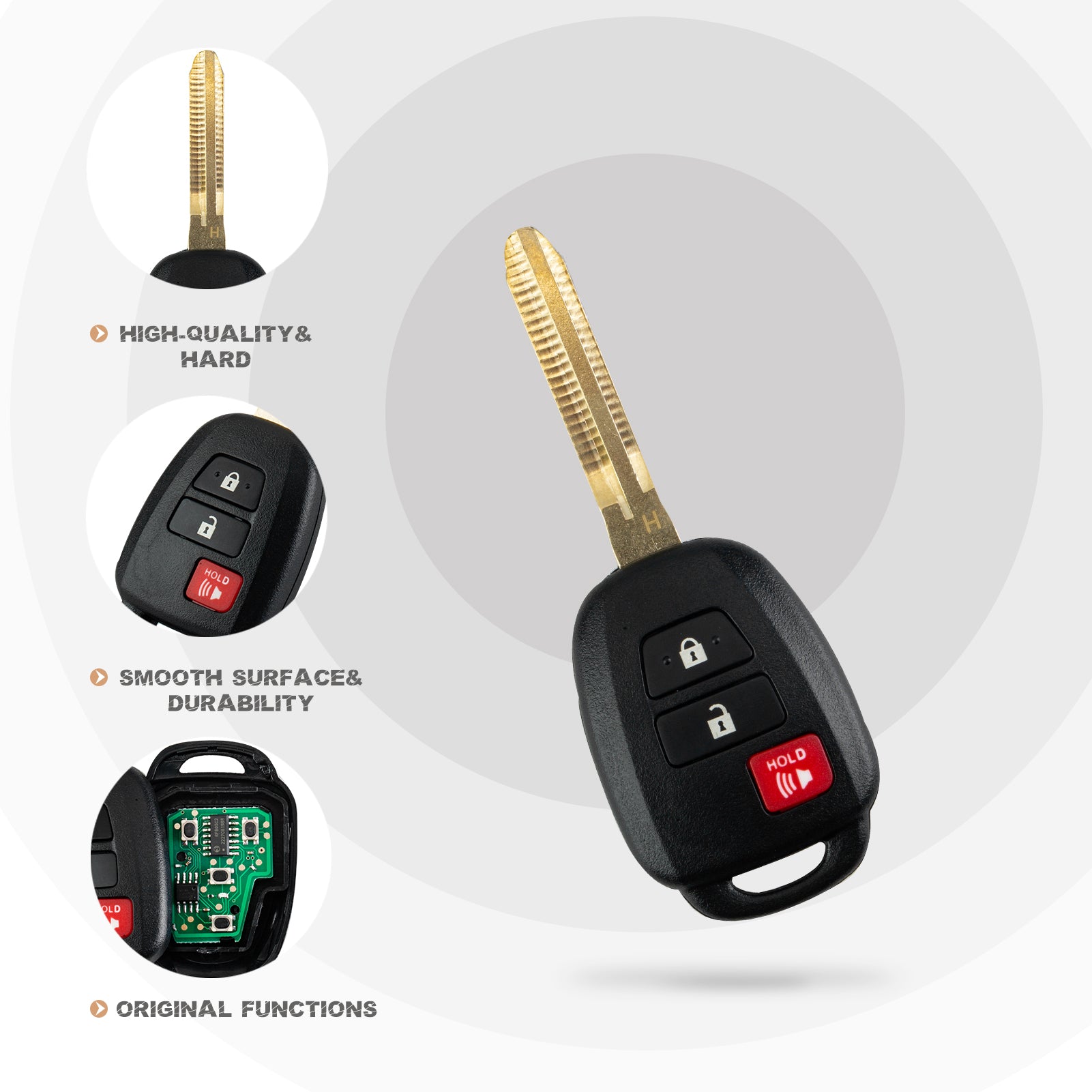 New Keyless Entry Replacement for RAV4 LE 2013-2018 RAV4 XLE 2013-2018 Highlander LE 2014-2017 Tundra 2018-2019 Part # 89070-0R120 FCC ID: GQ4-52T H-Chip T3SE