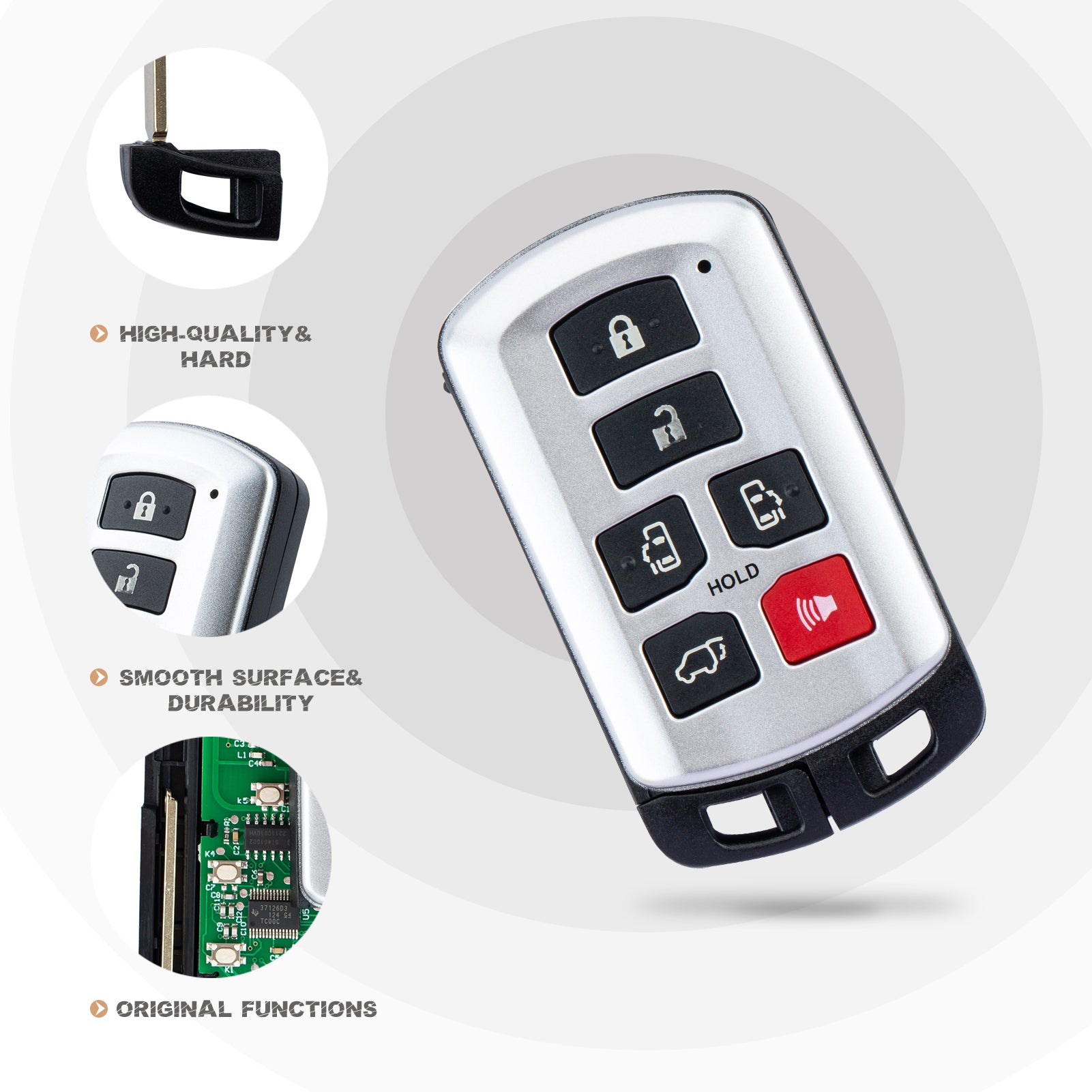 Smart Key Fob Replacement for 2011 - 2019 Toyota Sienna Keyless Remote FCC ID:HYQ14ADR T6RB